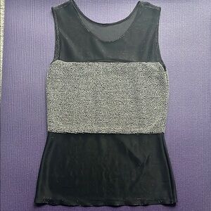 Black and Silver Sleeveless Top